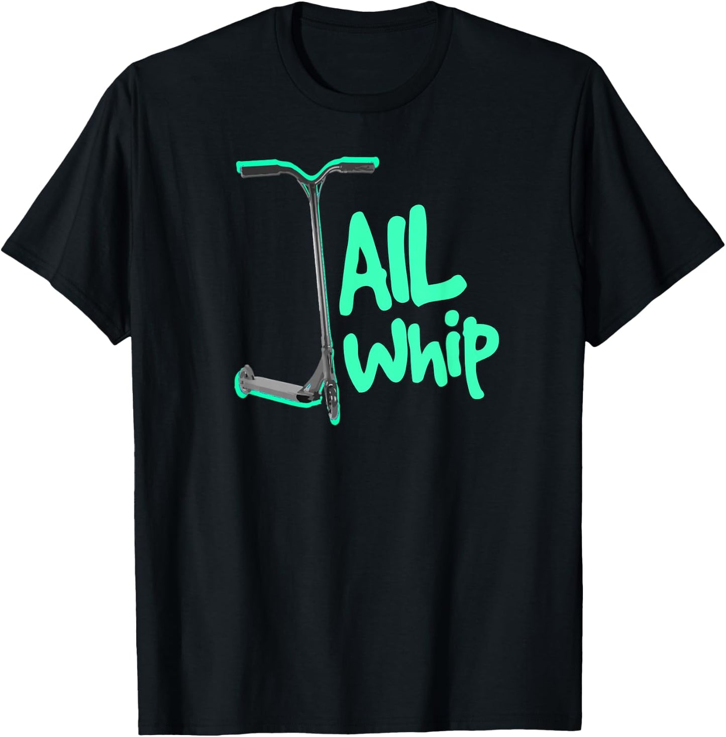 Pro Scooter Tailwhip Top For Boys & Men, Turquoise Scooter T-Shirt - T-Shirt | Black