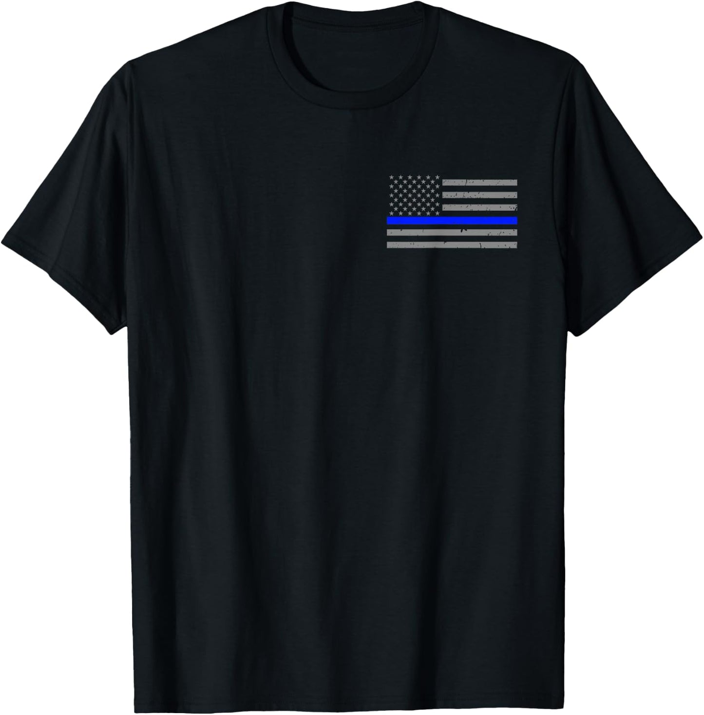 Police Sergeant with Thin Blue Line Flag T-Shirt - T-Shirt | Black