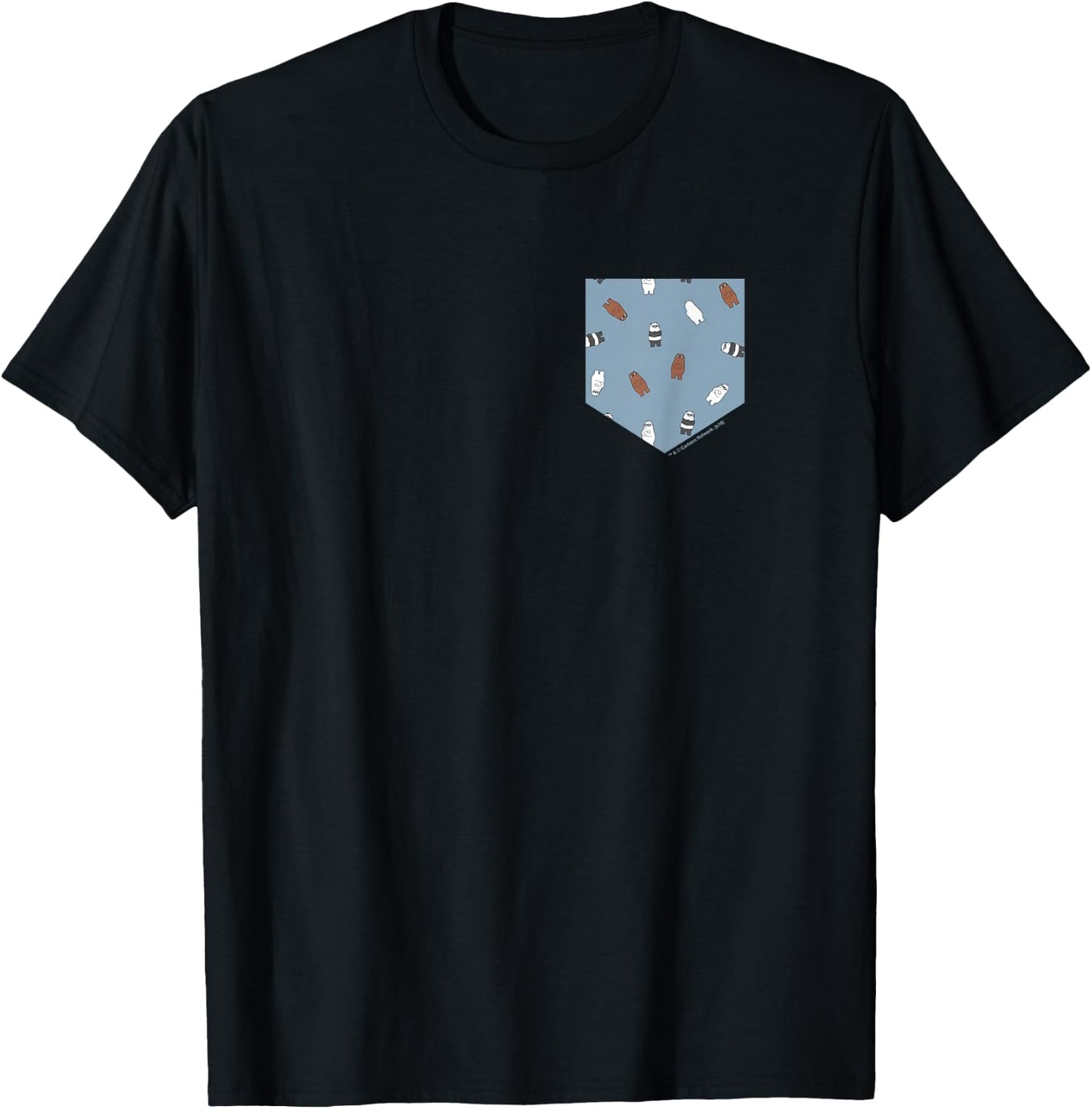 We Bare Bears Pocket Print T-Shirt - T-Shirt | Black