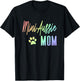 Mini Aussie Mom - Rainbow Paw Print Australian Shepherd Dog T-Shirt - T-Shirt | Black