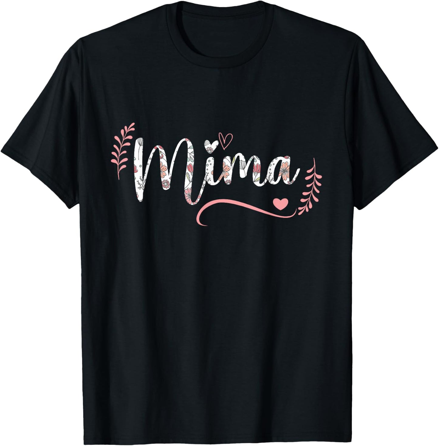 Mima Floral Grandma Christmas Mother's Day Grandparents T-Shirt - T-Shirt | Black