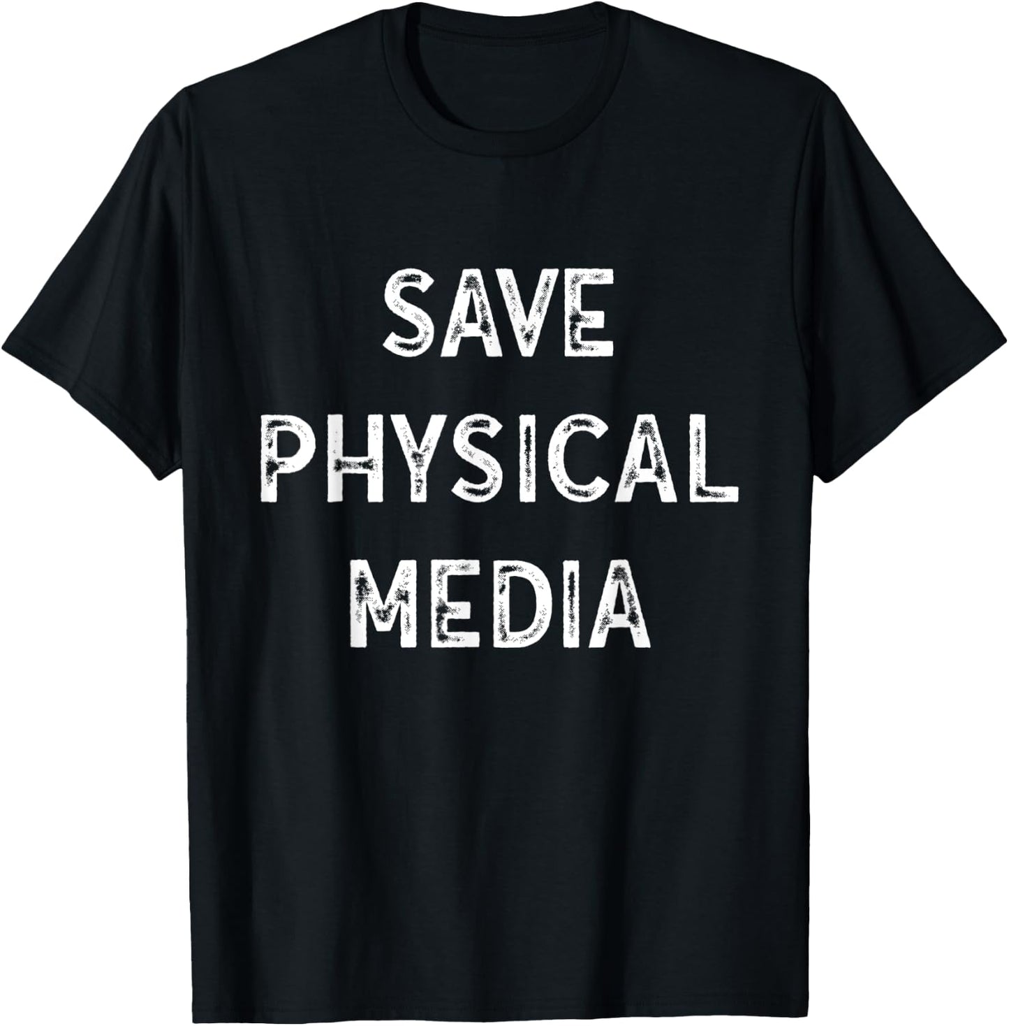Save Physical Media - VHS CD DVD Blu-ray Vinyl Record T-Shirt - T-Shirt | Black