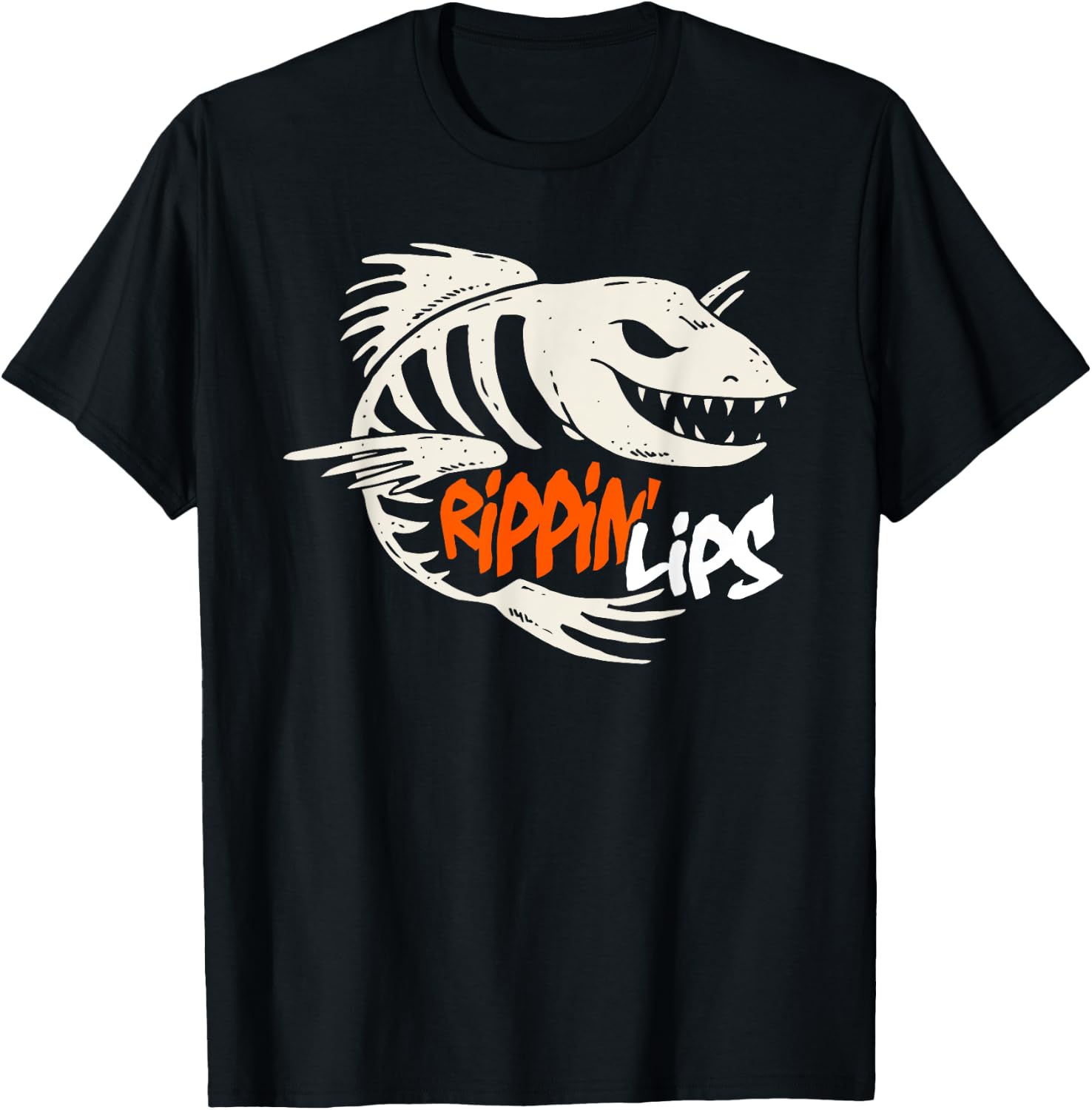 Fishing Rippin' Lips Fish Bones T Shirt T-Shirt - T-Shirt | Black