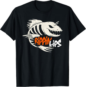 Fishing Rippin' Lips Fish Bones T Shirt T-Shirt - T-Shirt | Black
