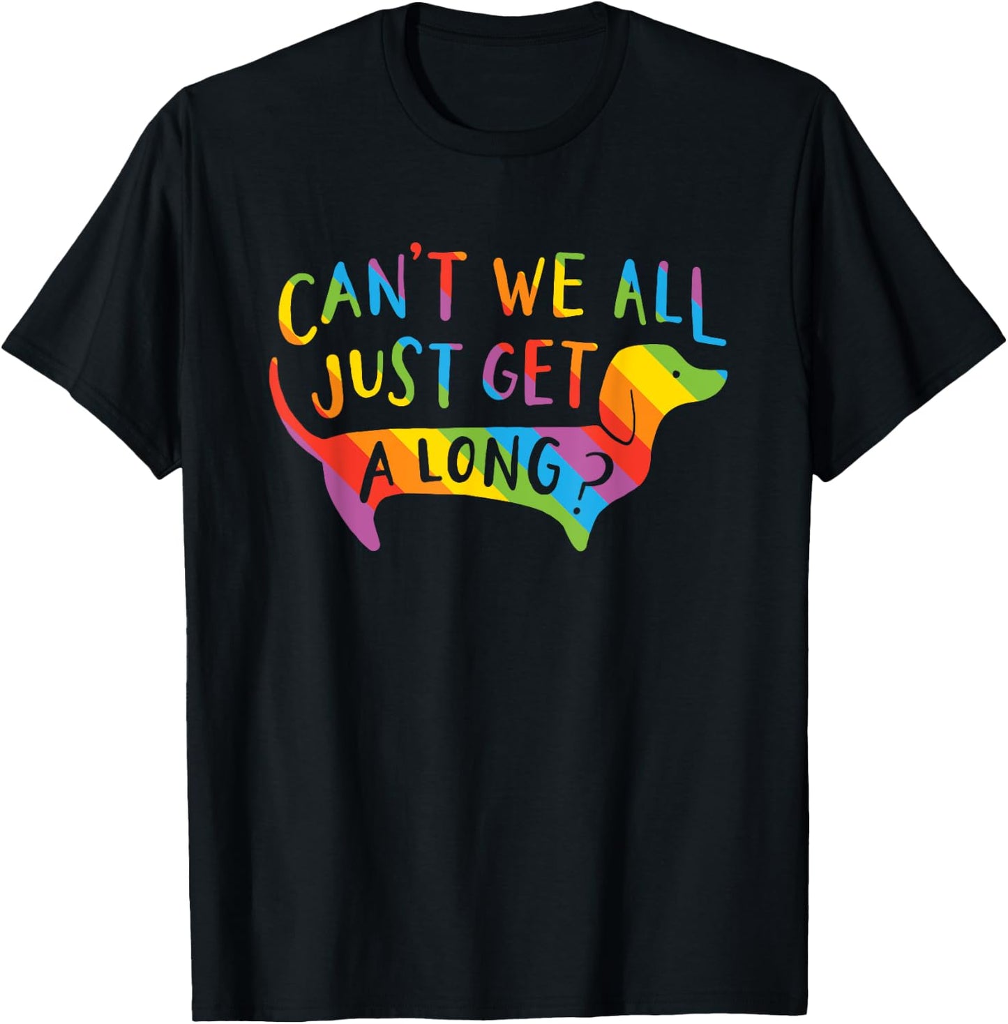 Gay Pride Dachshund Dog Shirt T-Shirt - T-Shirt | Black