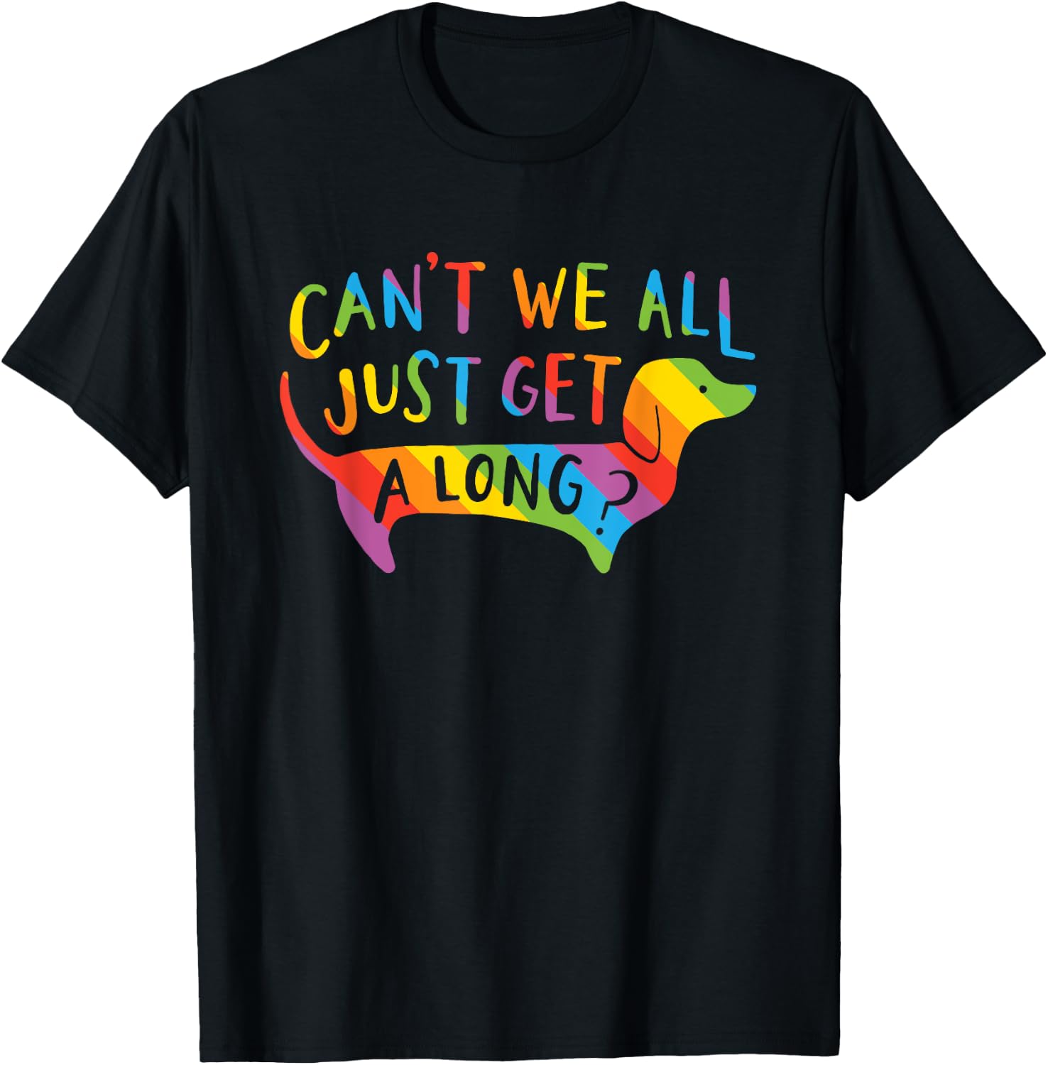 Gay Pride Dachshund Dog Shirt T-Shirt - T-Shirt | Black