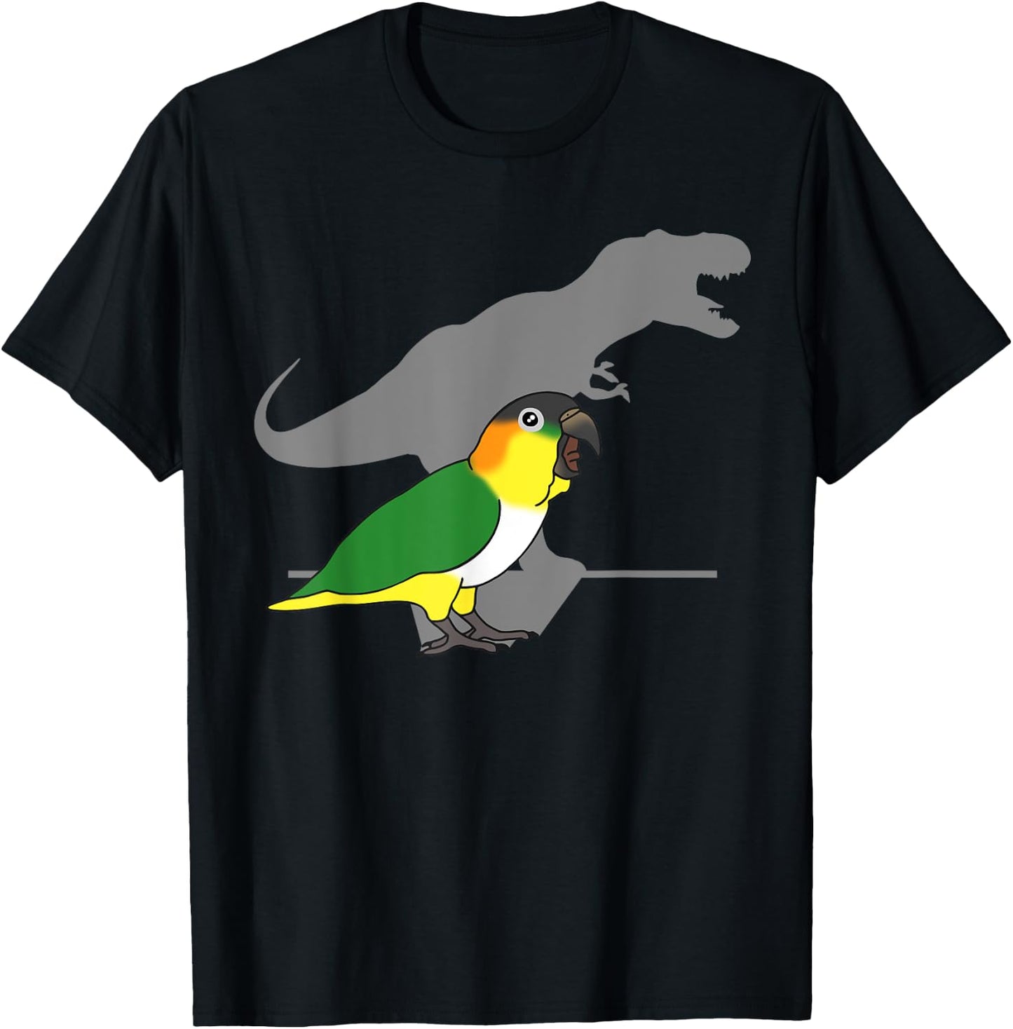 Funny Dinosaur Parrot, Birb memes, Black headed caique T-rex T-Shirt - T-Shirt | Black
