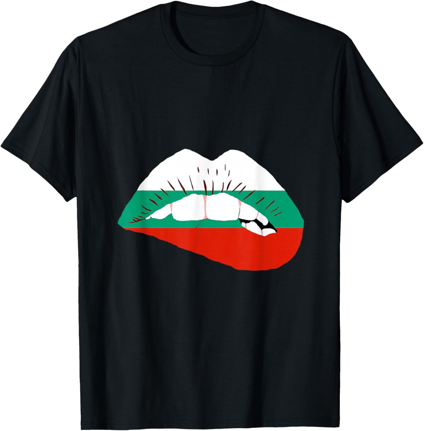 Bulgarian Flag Lip Bulgarian Roots Bulgarian Pride Bulgaria T-Shirt - T-Shirt | Black