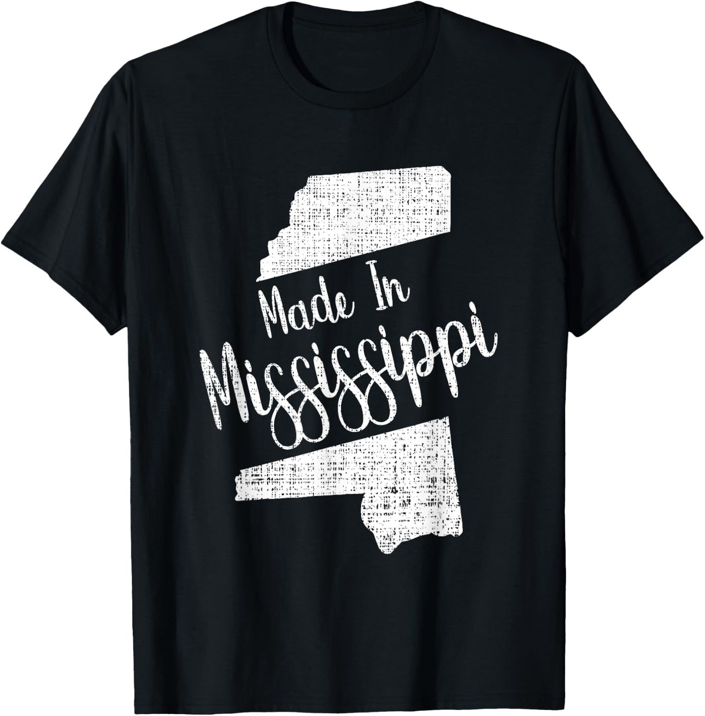 Mississippi State Map Souvenir Gift T-Shirt - T-Shirt | Black