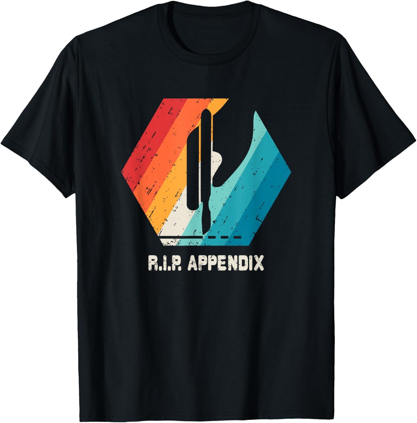 Appendix Surgery T Shirt Removal Appendicitis Retro Gift T-Shirt - T-Shirt | Black
