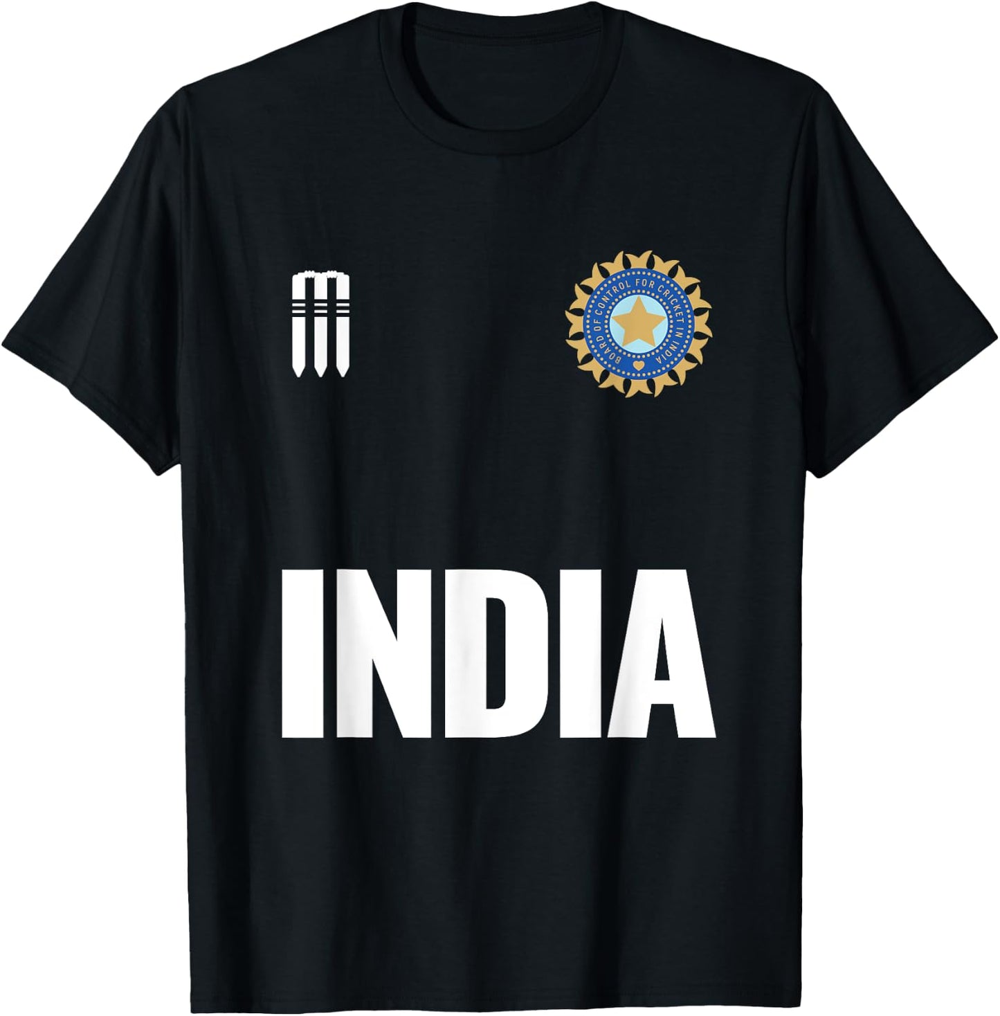 2020 India Cricket Jersey : Gift Indian Cricket Fans T-Shirt - T-Shirt | Black