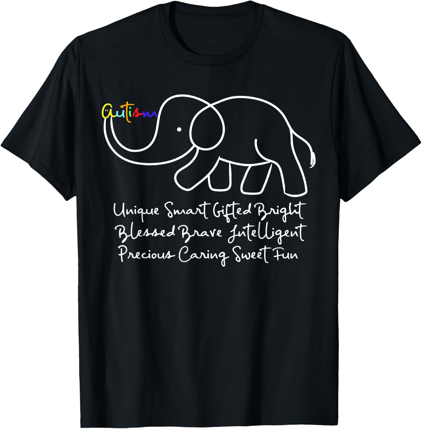 Autism Awareness Day Elephant Shirt | Animal Autism Gift T-Shirt - T-Shirt | Black