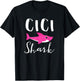 Cici Shark Grandma Grandmother Pink Shark Graphic T-Shirt - T-Shirt | Black