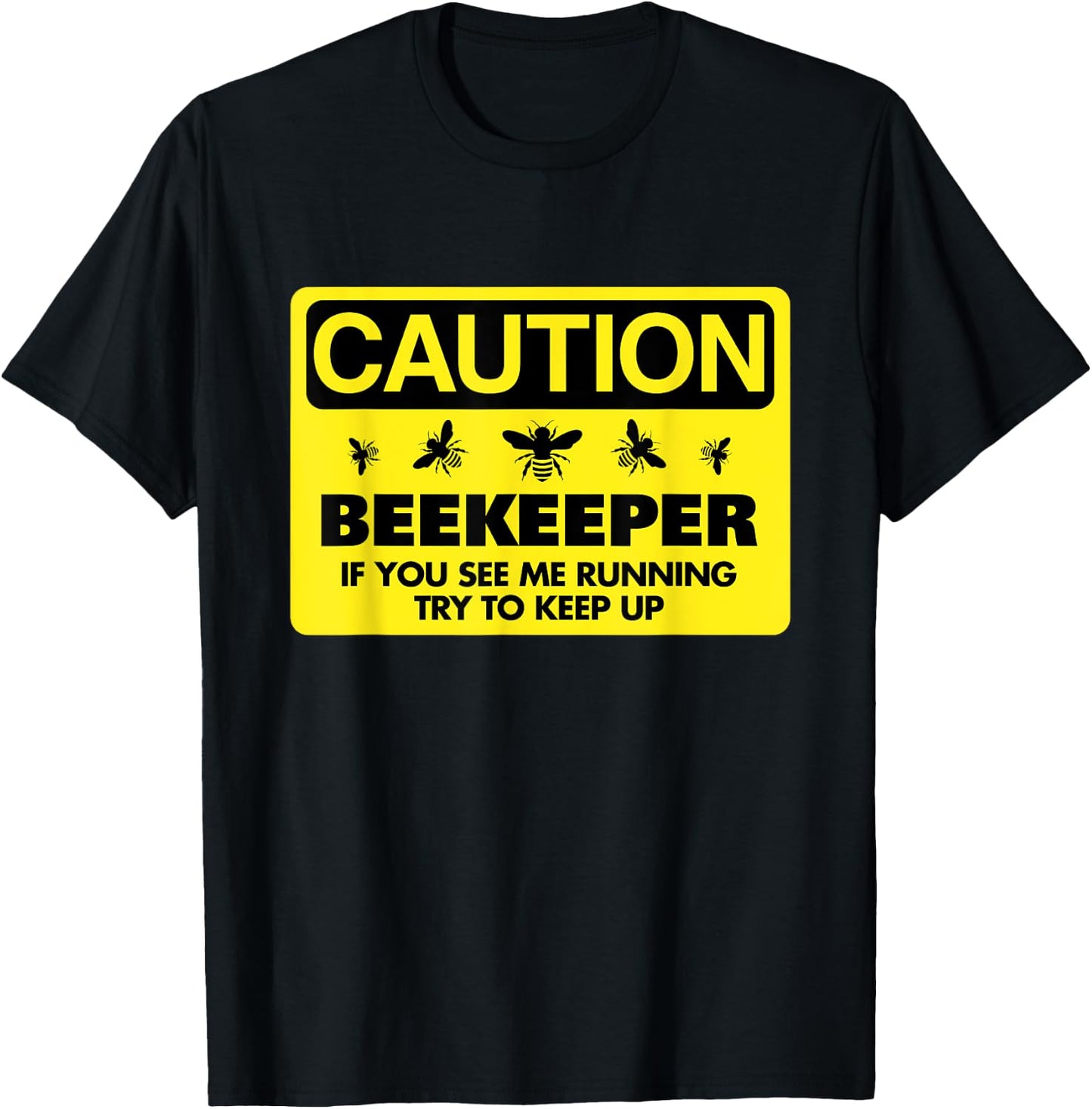Beekeeper Beekeeping Shirt If You See Me Running T-Shirt - T-Shirt | Black