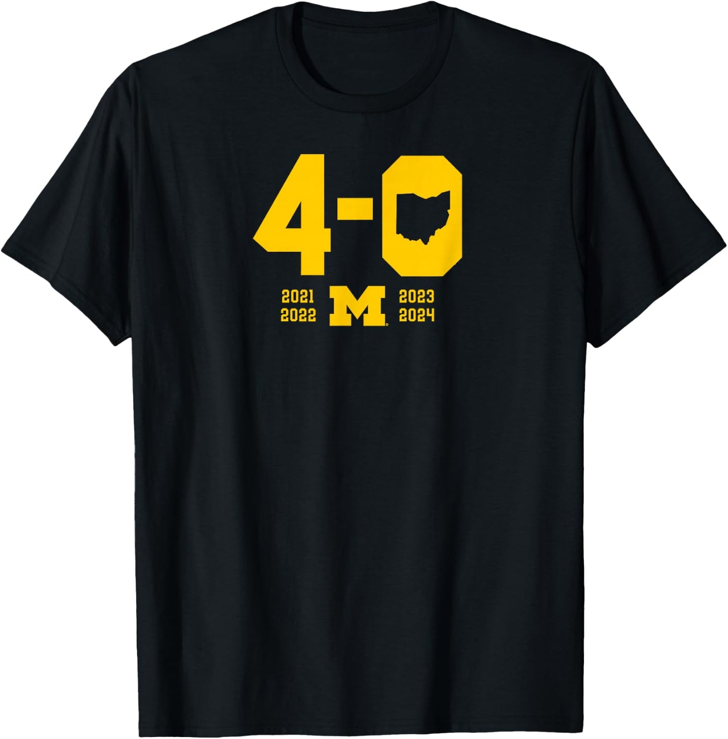 BreakingT 4-0 in The Game Michigan Football - Blue, -Adults, Short Sleeve, , Football T-Shirt - T-Shirt | Black