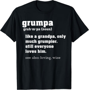 Grumpa Definition Like a Regular Grandpa Only Grumpier T-Shirt - T-Shirt | Black
