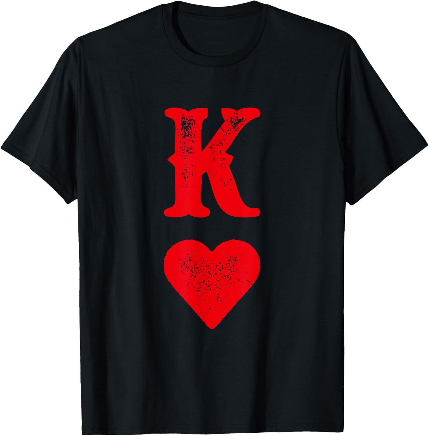King Of Hearts Playing Card Funny Man Matching T-Shirt - T-Shirt | Black