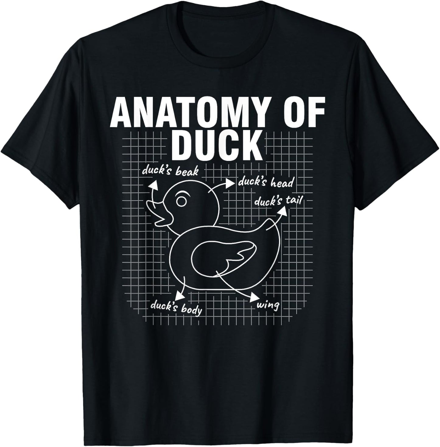 Rubber Duck Anatomy Quack Duckie T-Shirt - T-Shirt | Black