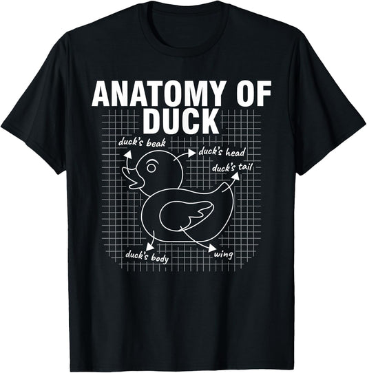 Rubber Duck Anatomy Quack Duckie T-Shirt - T-Shirt | Black