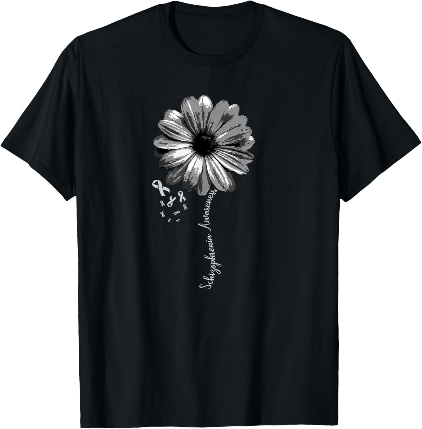 Schizophrenia Awareness Warrior Pretty Gift T-Shirt - T-Shirt | Black