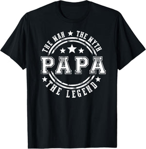Great The Man The Myth The Legend Papa Father's Day Gift T-Shirt - T-Shirt | Black