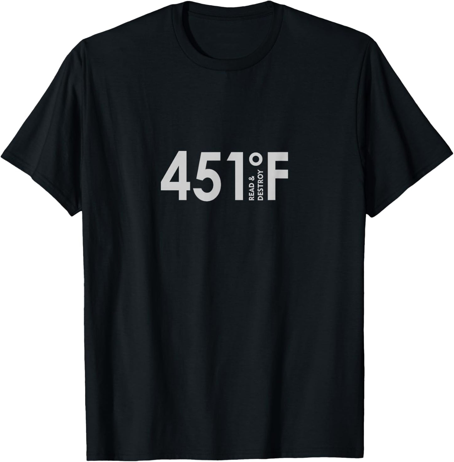 Genius7 -Adults Black Cotton 80% Polyester 20% Modern Small Short Sleeve Fahrenheit 451 Literary Theme T-Shirt - T-Shirt | Black