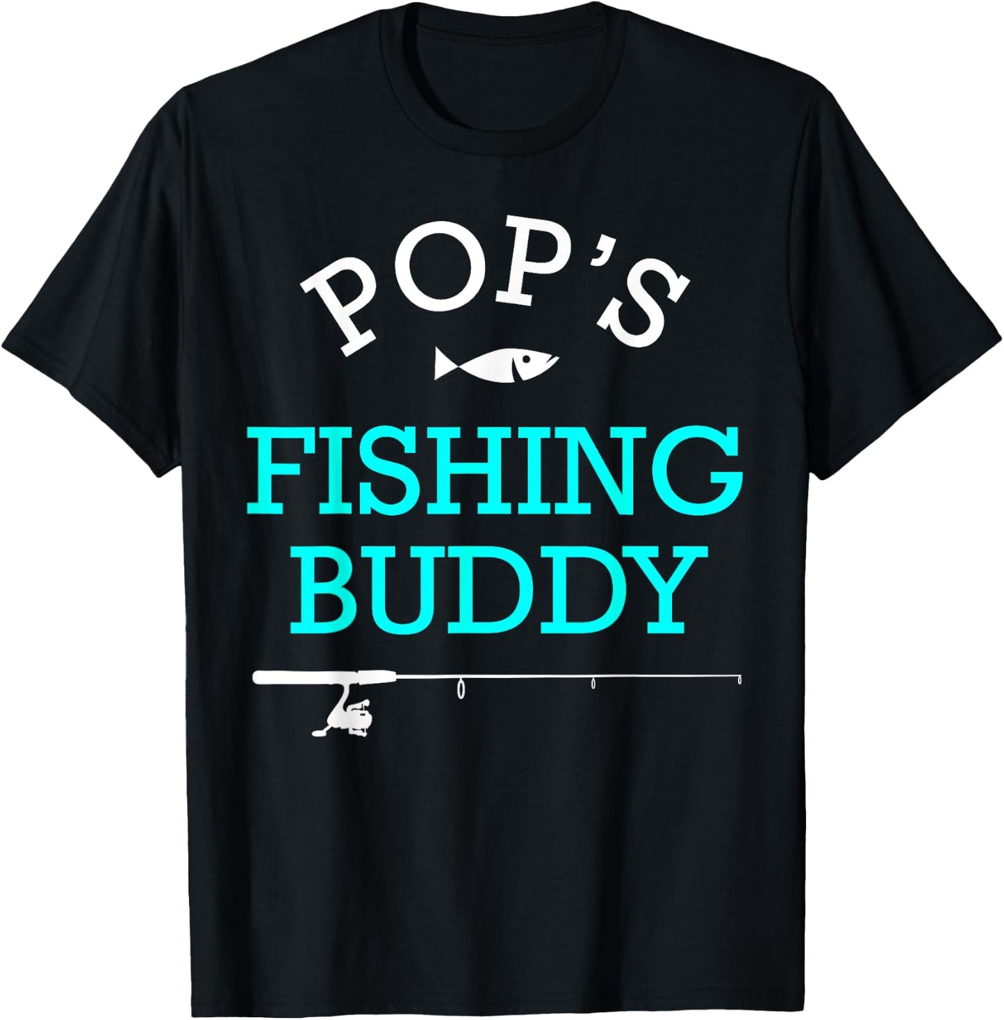 Pops Fishing Buddy Shirt Cute Kids Gift T-Shirt - T-Shirt | Black