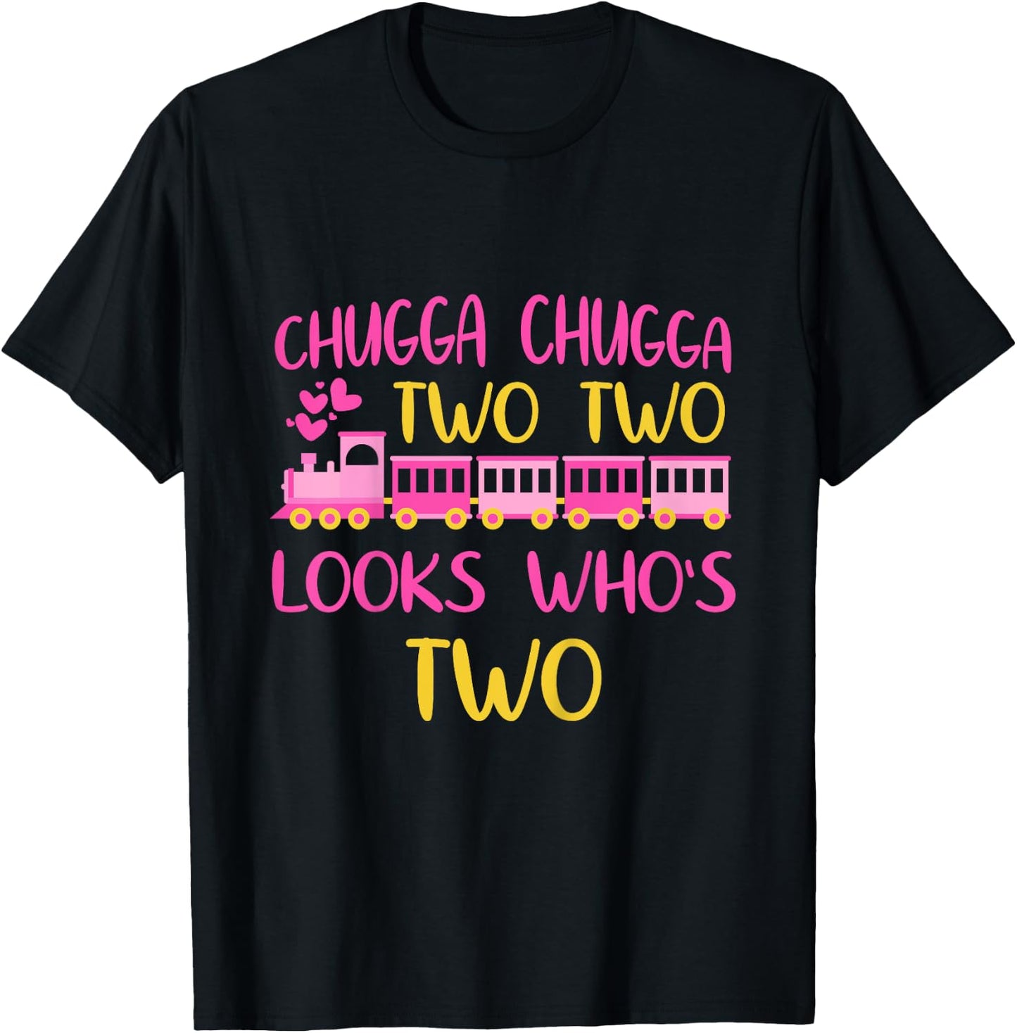 Chugga Chugga Two Two Kids Birthday Shirt Train Birthday T-Shirt - T-Shirt | Black