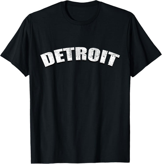 Detroit Town Retro 80s 70s City Throwback Love Gift T-Shirt - T-Shirt | Black