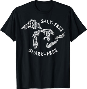Salt Free Shark Free Great Lakes T-Shirt - T-Shirt | Black