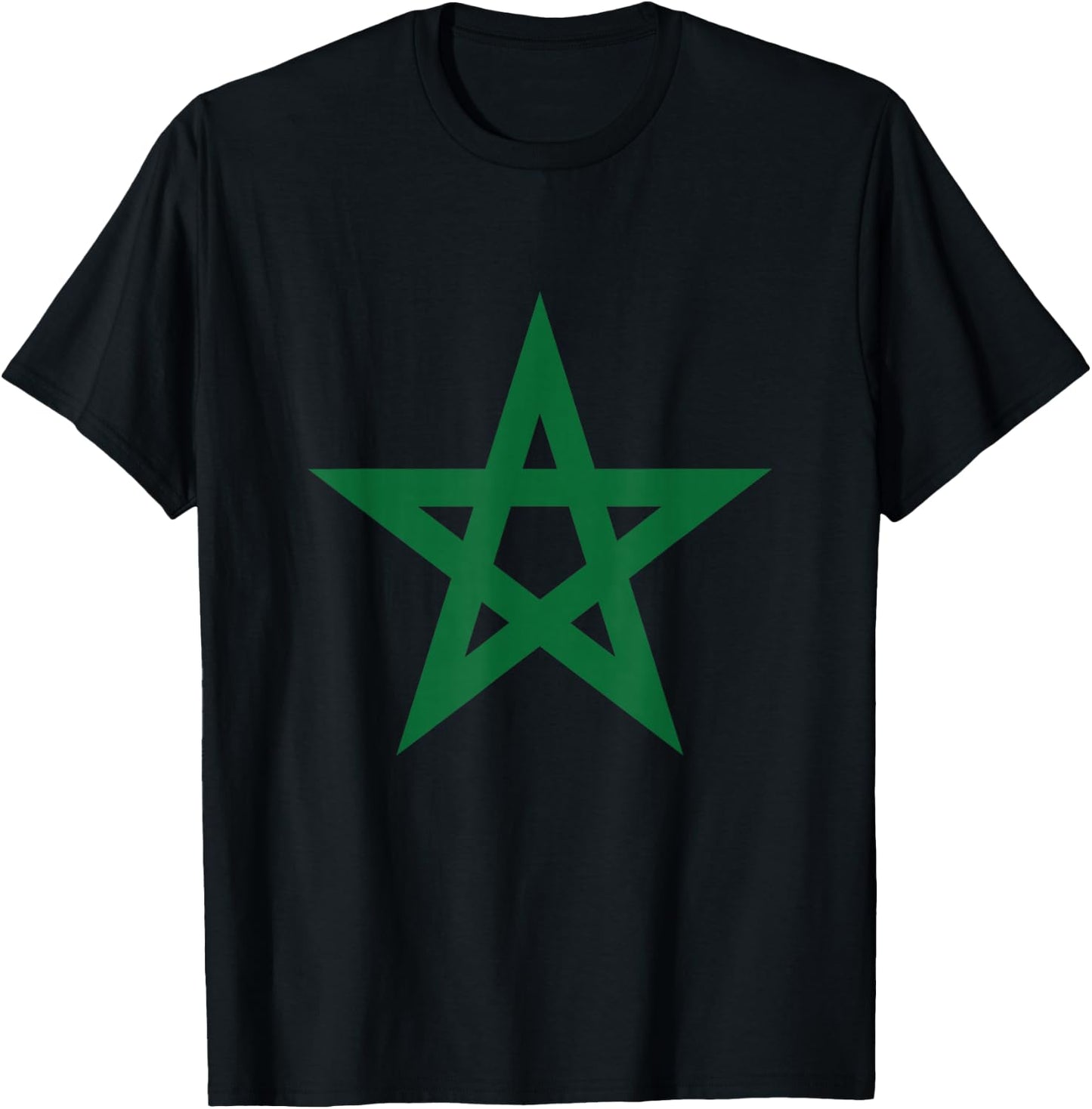 Morocco Moroccan Star Flag Football Jersey T-Shirt - T-Shirt | Black