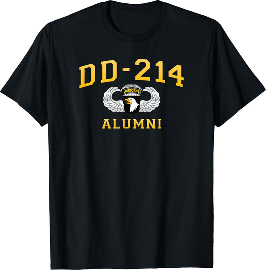 DD-214 US Army 101st AIRBORNE Division Alumni T-Shirt - T-Shirt | Black