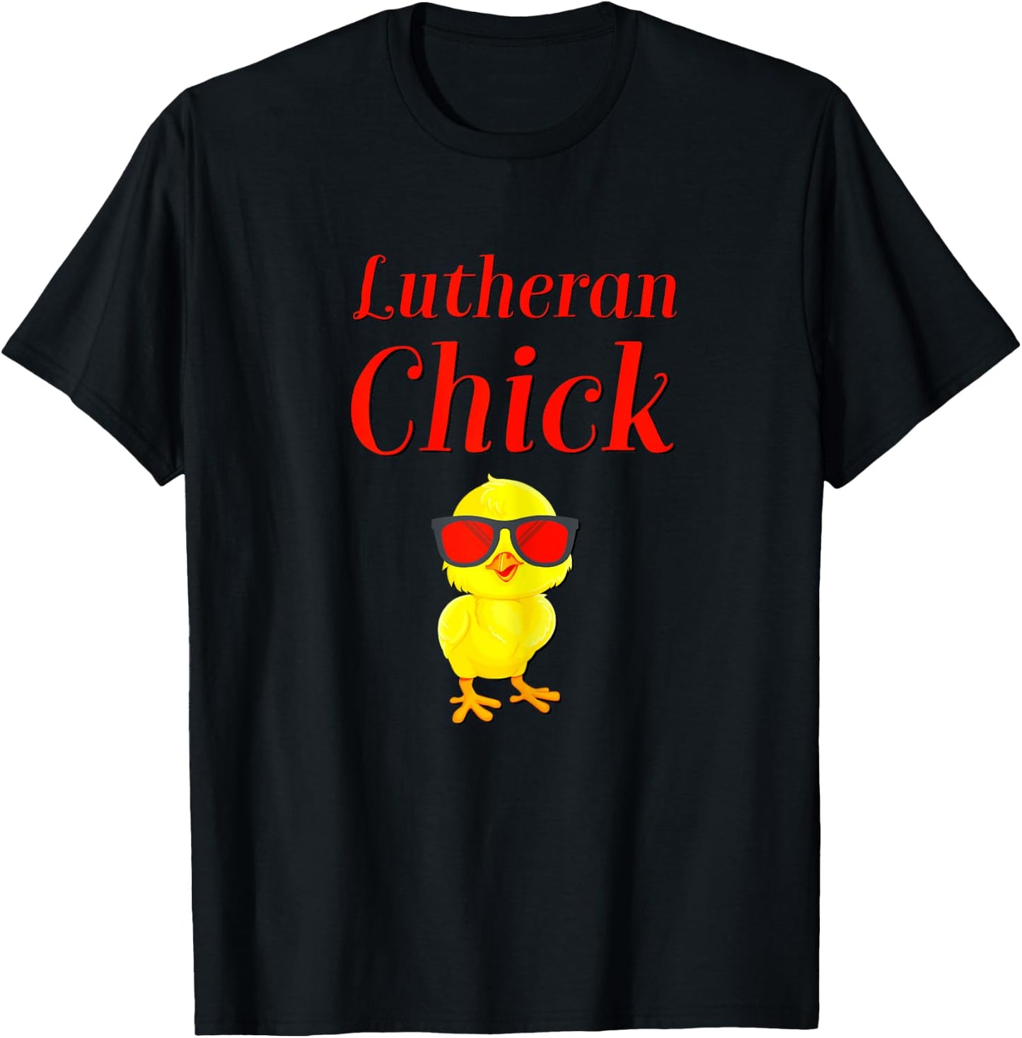 Lutheran Chick Martin Luther Rose Protestant Reformation T-Shirt - T-Shirt | Black