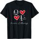 Q&U Couple Initials, Dating, Wedding, Anniversary, Matching T-Shirt - T-Shirt | Black