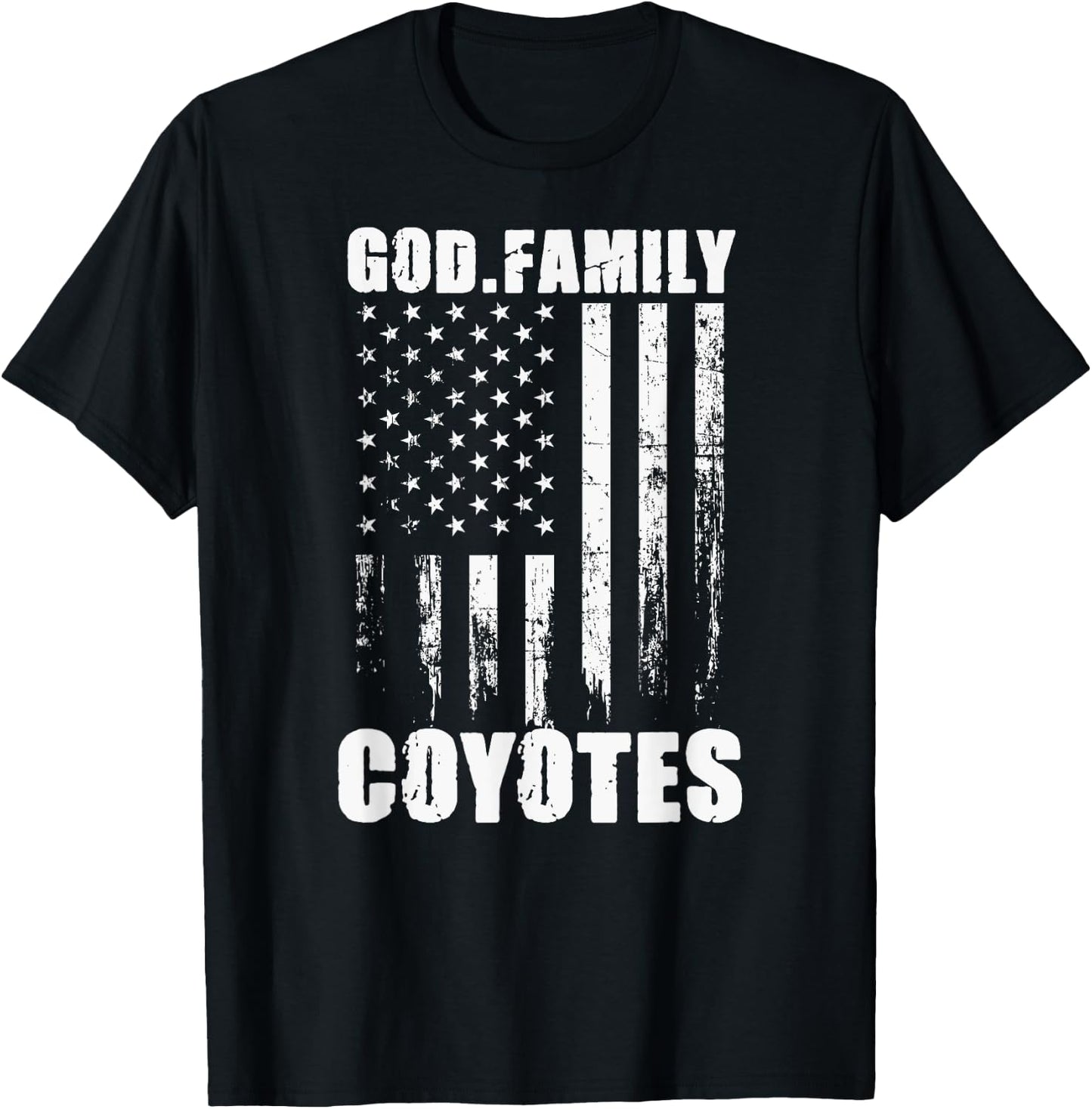 Anna Coyotes God. Family. Vintage USA Flag T-Shirt - T-Shirt | Black
