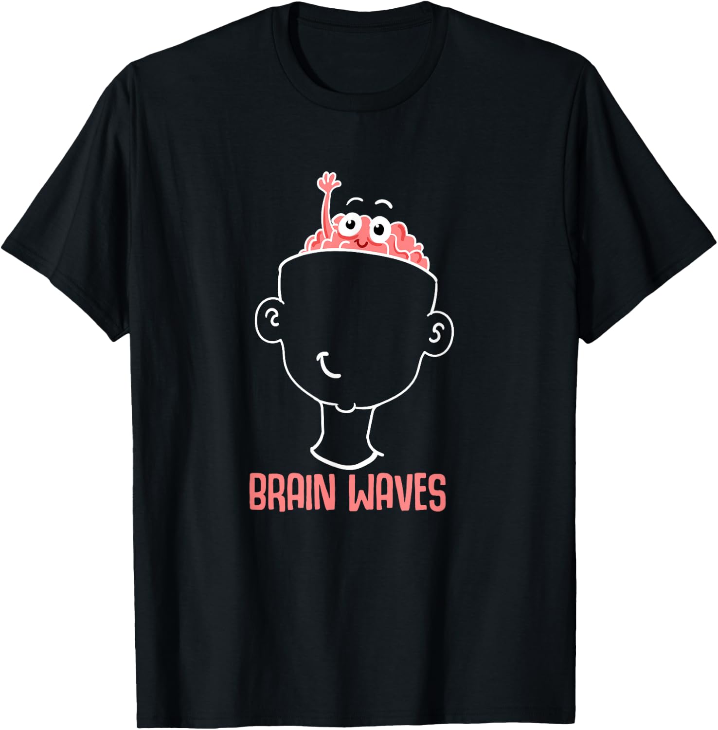 Brain Waves - Funny Neuroscience Pun T-Shirt - T-Shirt | Black