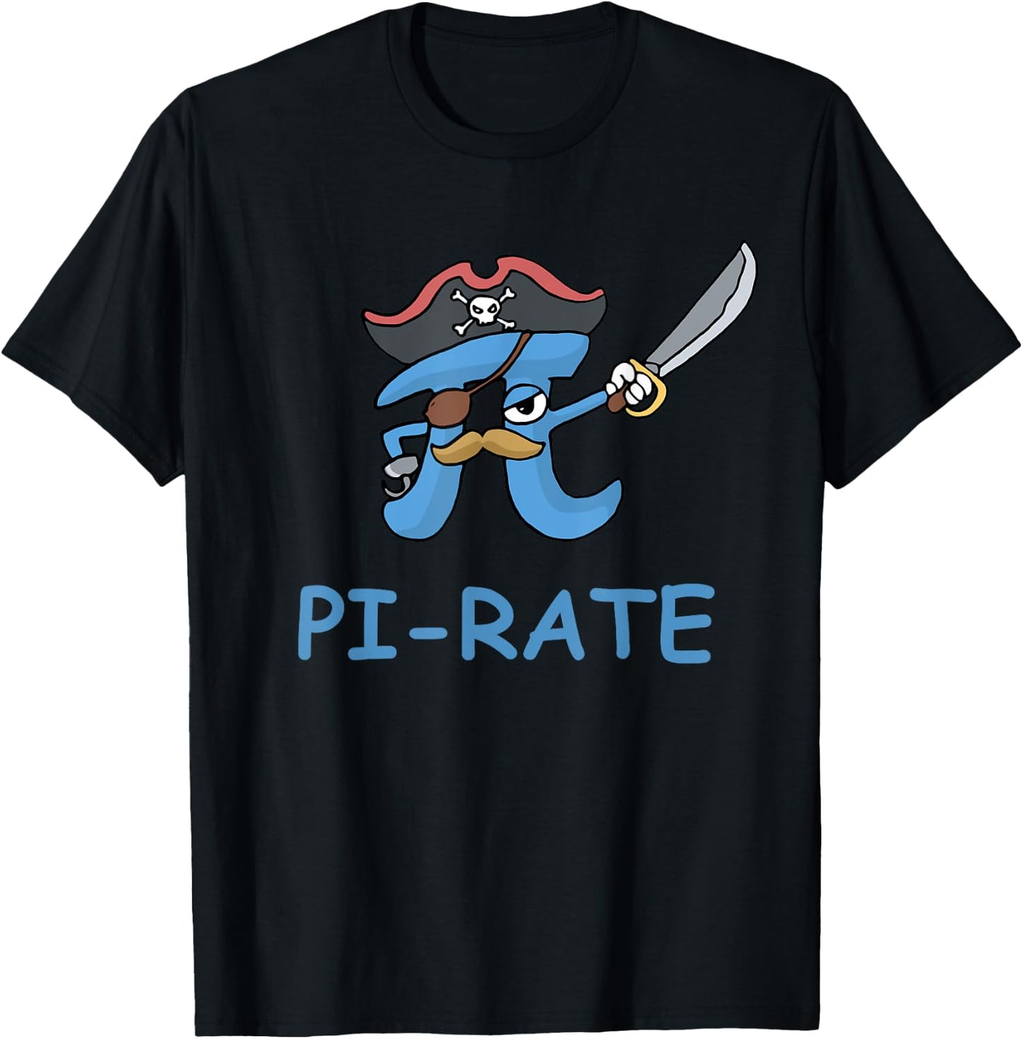 Pi Rate Funny Pi Pirate T-Shirt - T-Shirt | Black