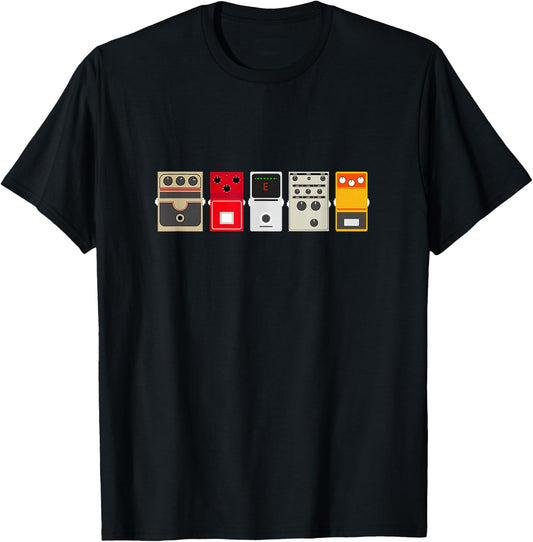 Guitar Effects Pedal/Stomp Box Rock T Shirt T-Shirt - T-Shirt | Black