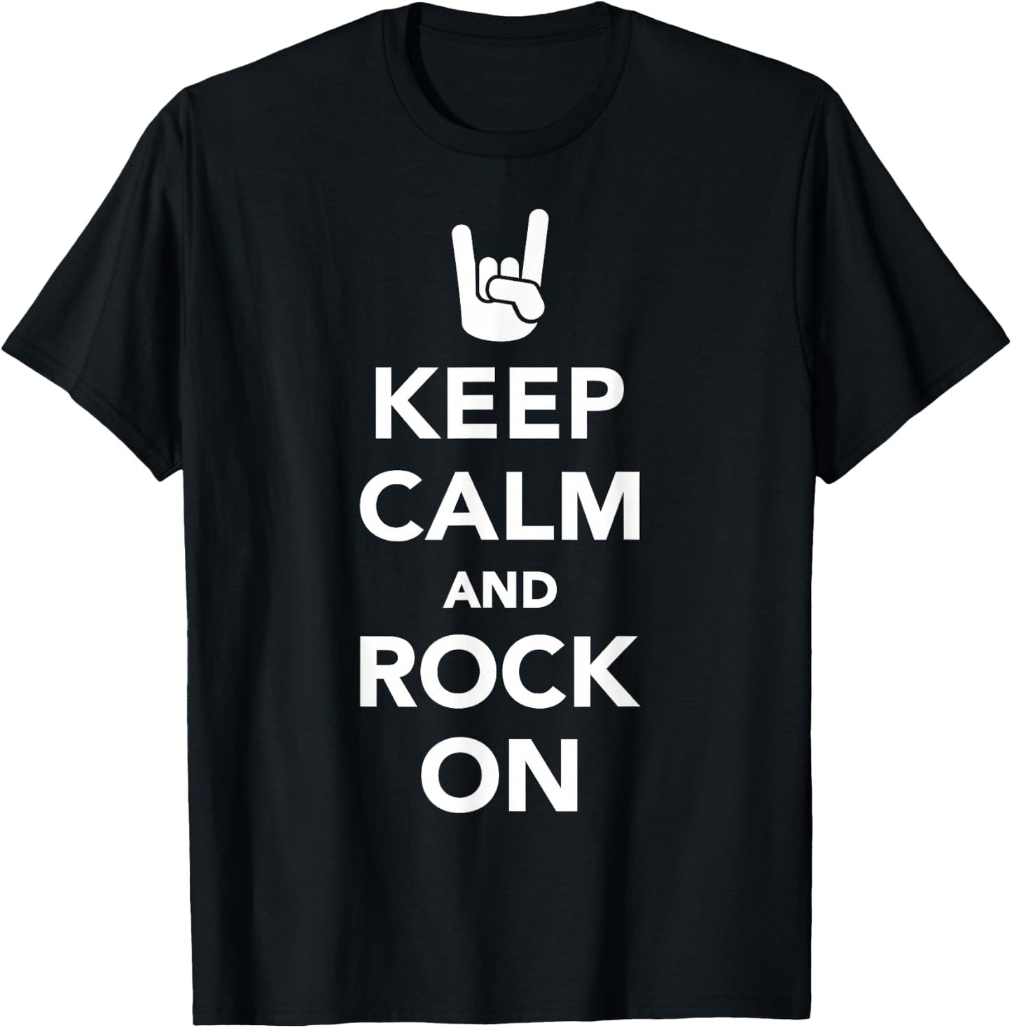 Keep calm and rock on T-Shirt - T-Shirt | Black