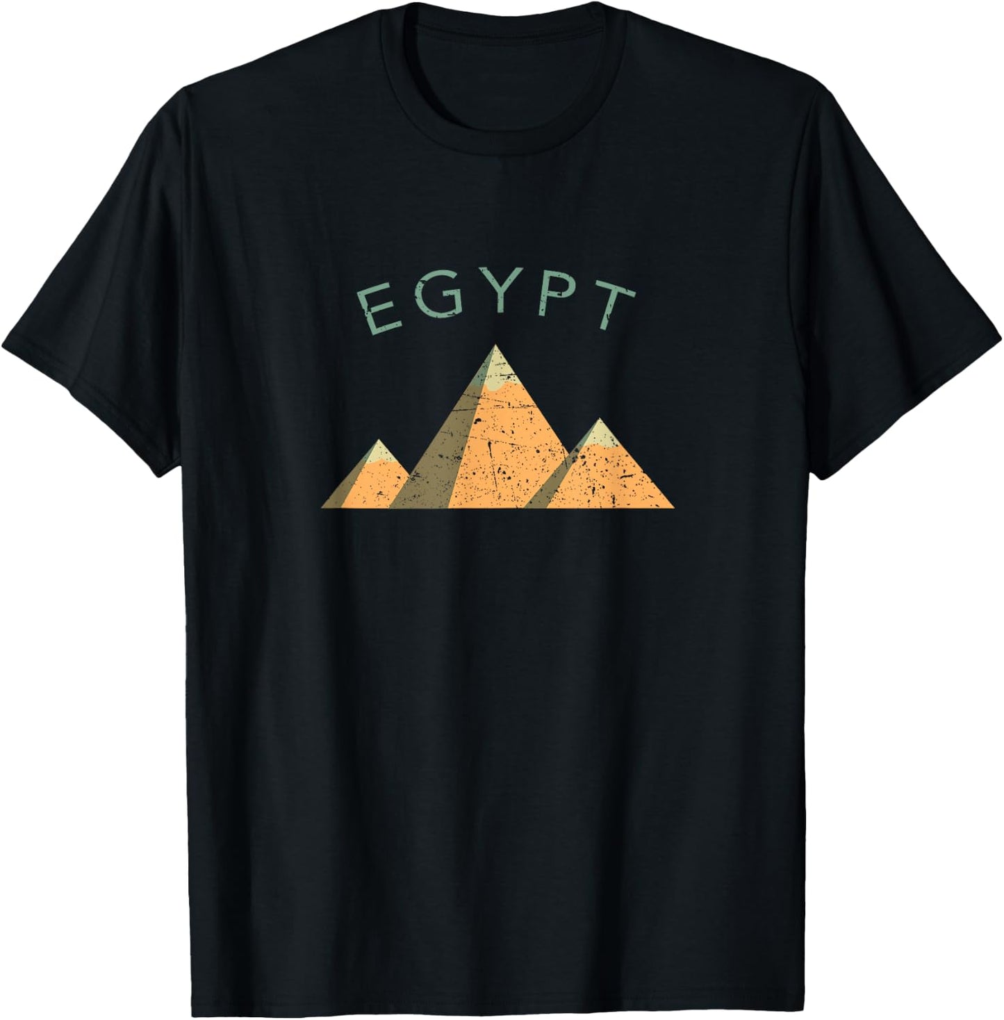Egypt Pyramids Giza Cairo Distressed Style T-Shirt - T-Shirt | Black