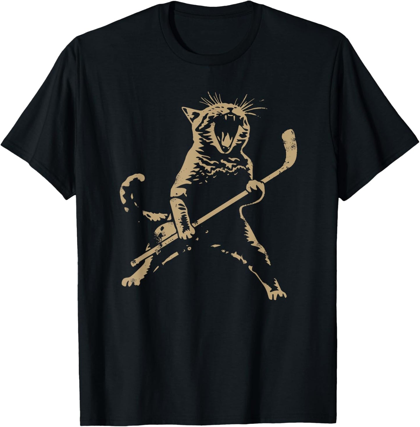 Cat playing ice hockey Women T-Shirt - T-Shirt | Black