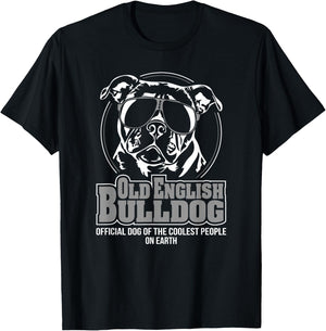 Funny Cool Old English Bulldog dog gift Shirt T-Shirt - T-Shirt | Black