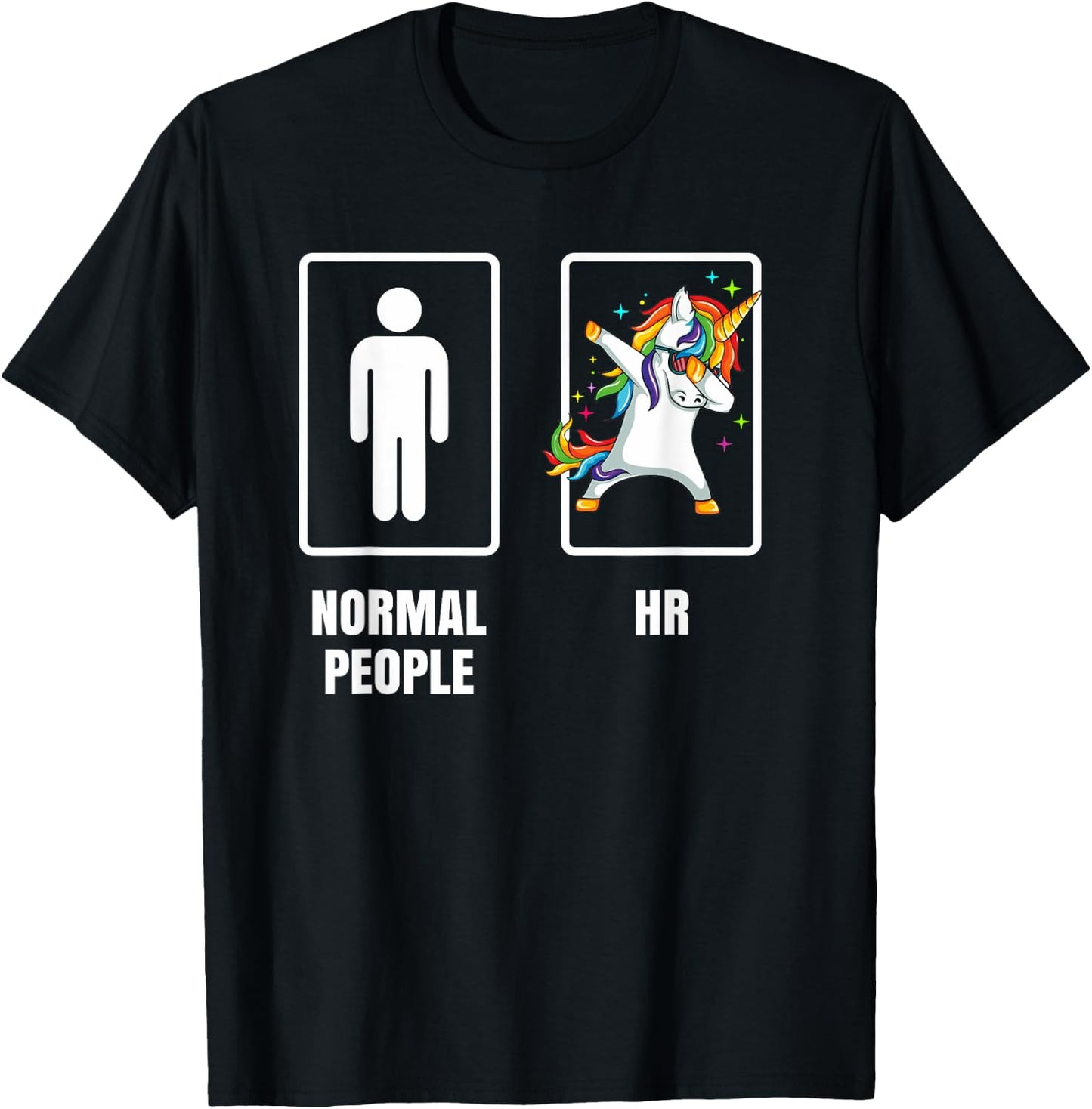 Dabbing Unicorn Boss & HR Human Resource Manager Office T-Shirt - T-Shirt | Black
