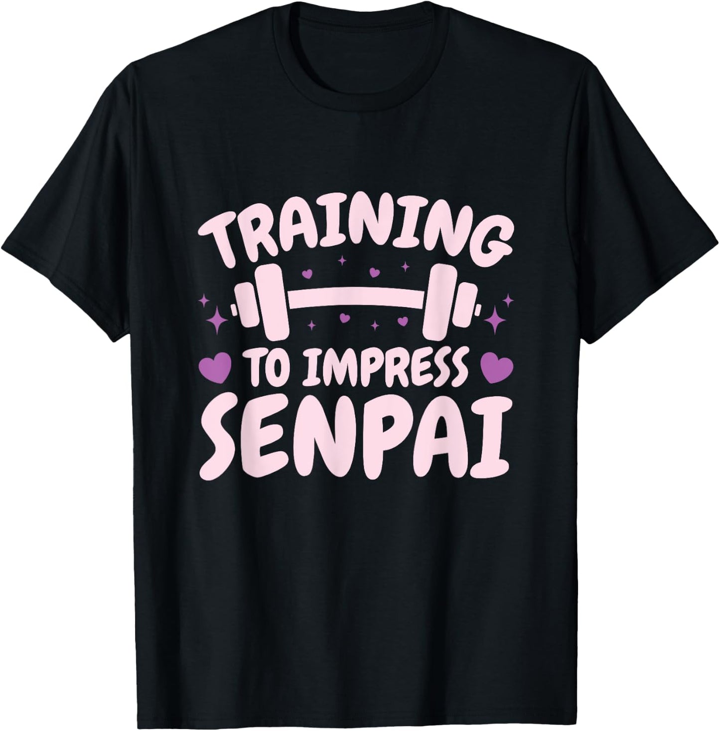 Training to Impress Senpai - Anime Workout T-Shirt - T-Shirt | Black