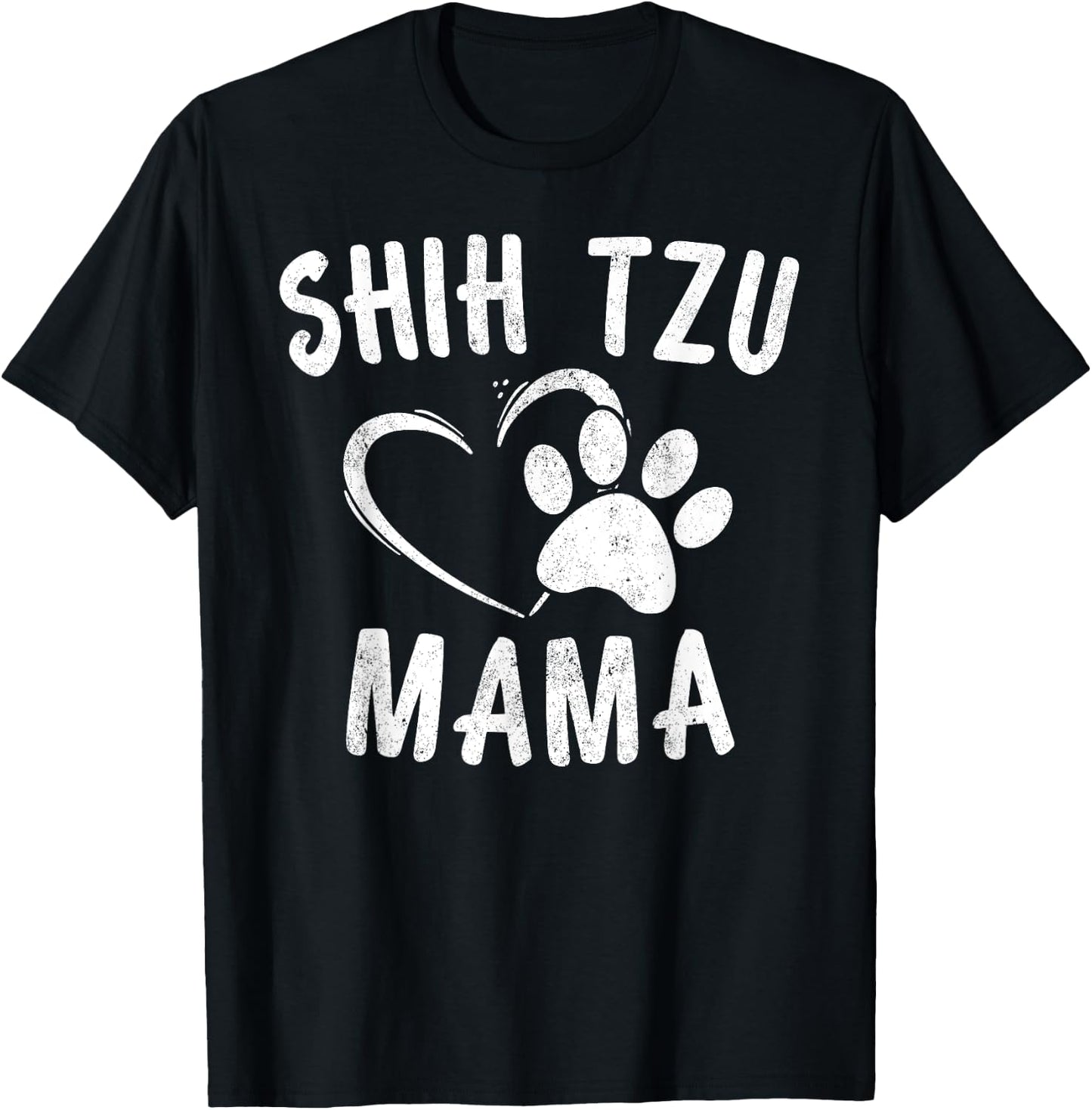 Funny Shih Tzu Mama Gift Pet Doggy Lover Apparel Dog Mom T-Shirt - T-Shirt | Black