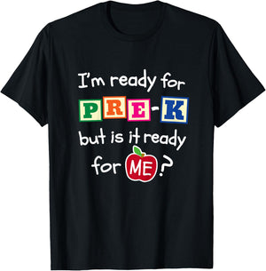 First Day of Pre-K Shirt Hello Boys Girls Back To School T-Shirt - T-Shirt | Black