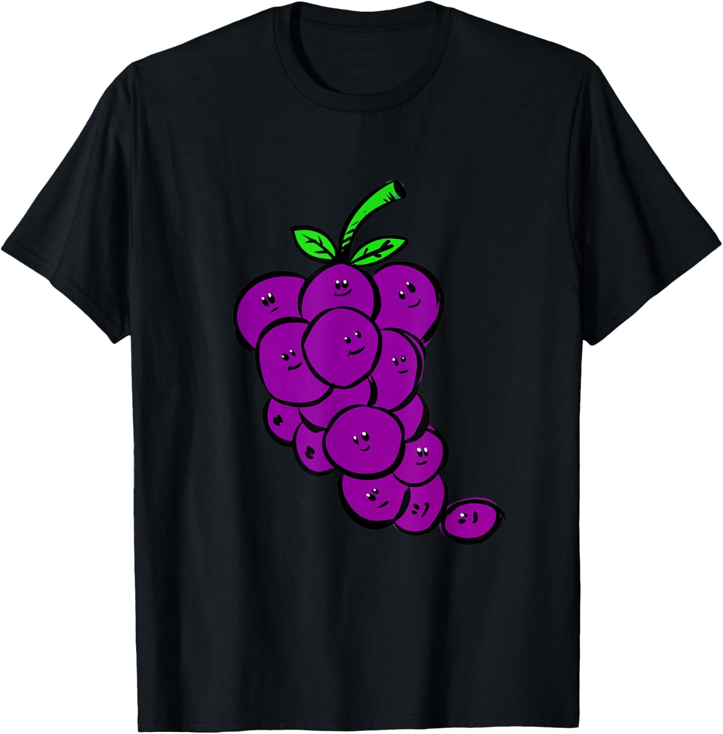 Funny Purple Grapes Vine Vineyard Fruit Gift T-Shirt - T-Shirt | Black