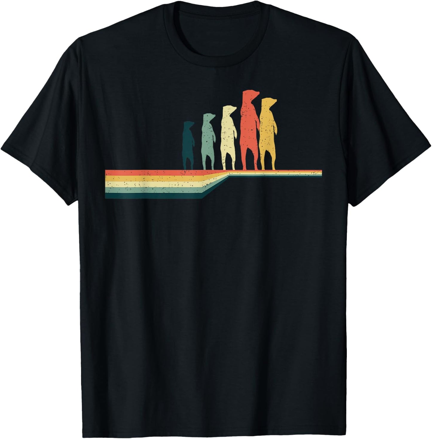 MEERKAT Vintage Retro Style Cute Pet Gifts T-Shirt - T-Shirt | Black