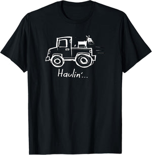 Haulin' Ass with a Donkey on a Truck T-Shirt - T-Shirt | Black