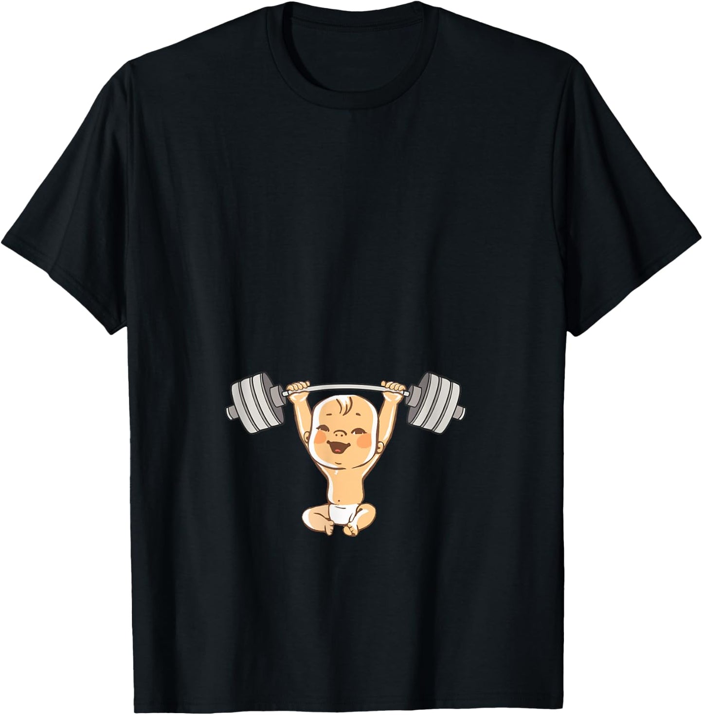 Baby Dumbbell Pregnancy Workout Shirt T-Shirt - T-Shirt | Black